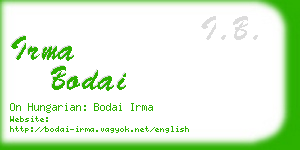 irma bodai business card